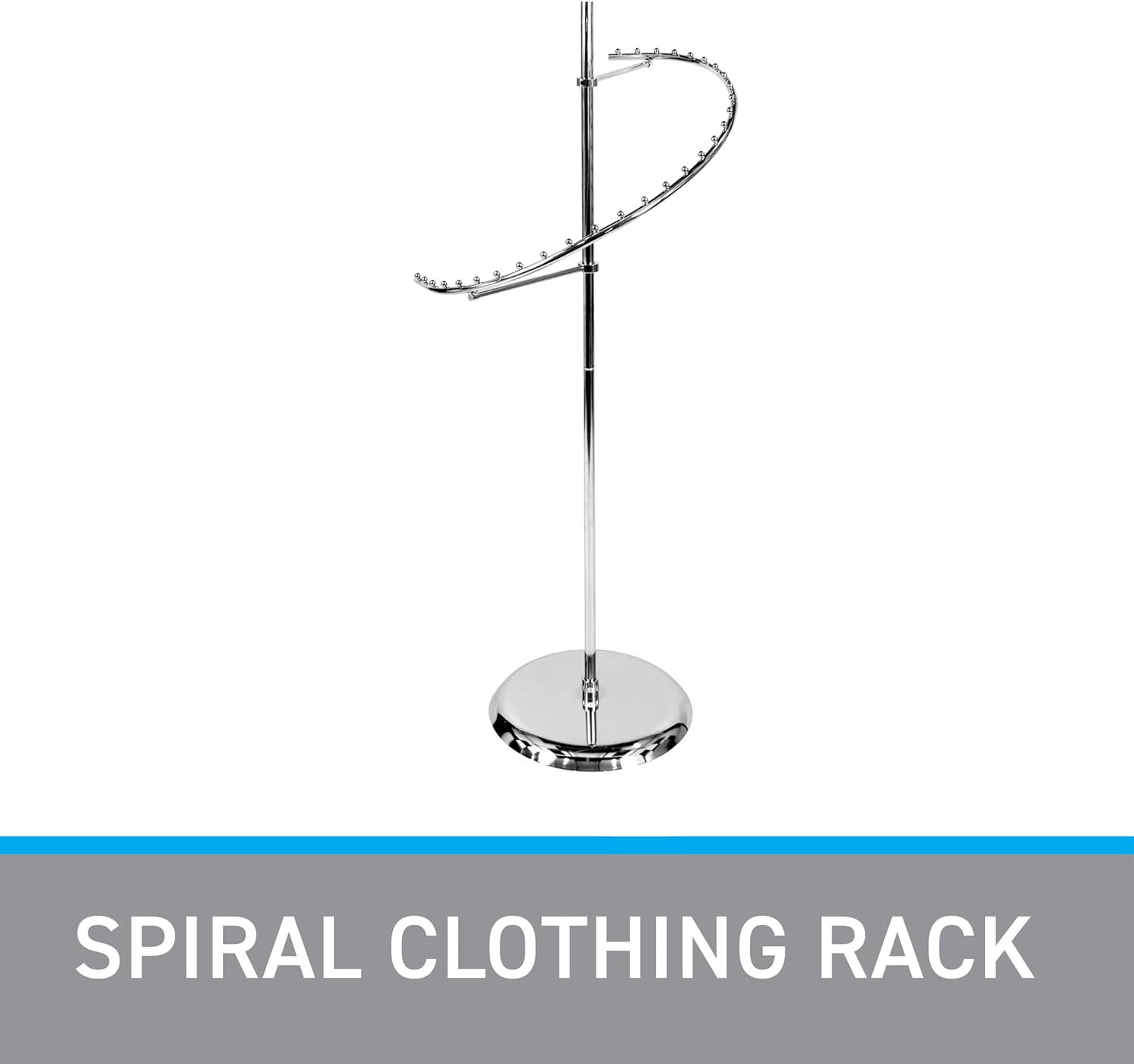 Spiral Clothing Rack Chrome 29 Ball Garment Retail Display Store Fixture 63″ H