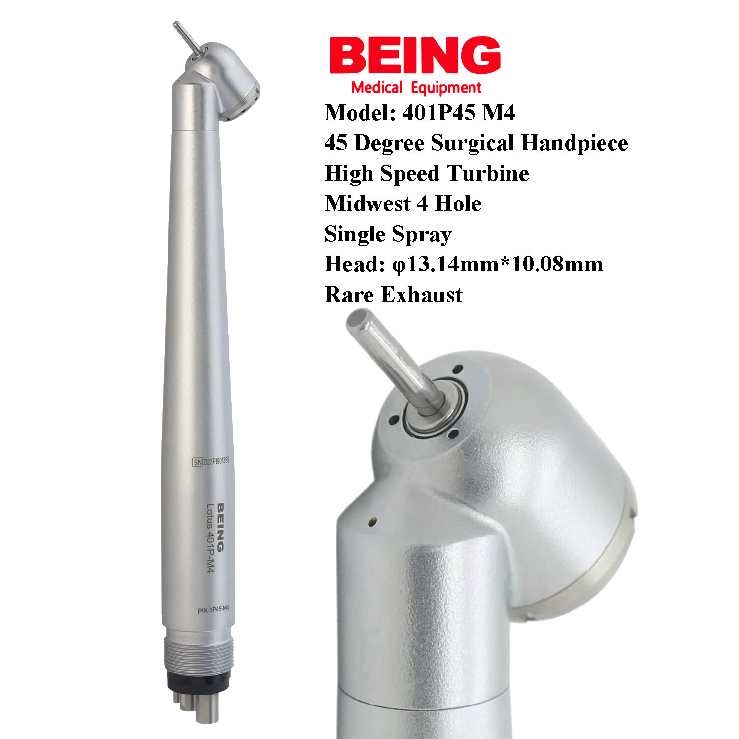 COXO High Speed Surgical Handpiece 45° LED Dental Turbine NSK Kavo Coupler 4 6