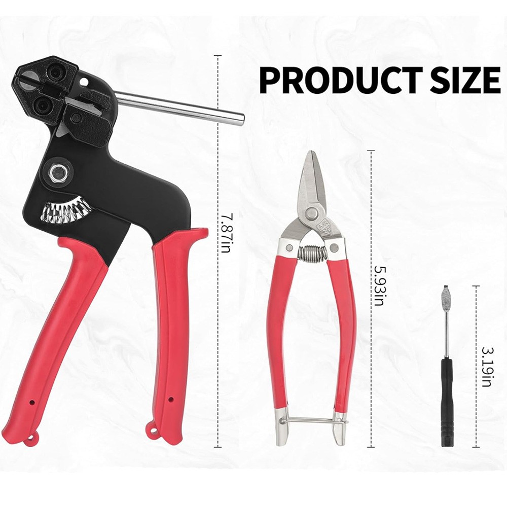 Cable Tie Tool Gun Stainless Steel Cable Tie Tool Repair W/150PCS Metal Zip Ties