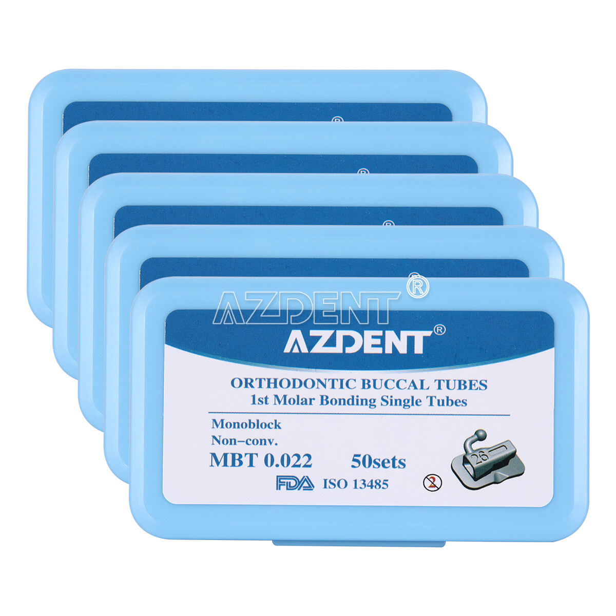 Dental Monoblock Ortho Buccal Tube 1st Molar Bondable Non-Conv Roth / MBT 0.022