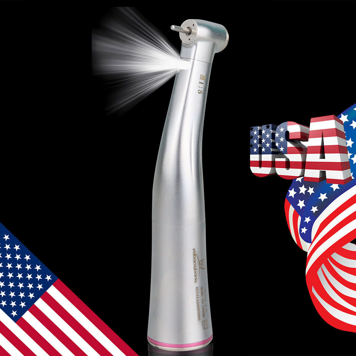 Dental 1:5 Increasing LED Optic Fiber Contra Angle Handpiece fit NSK Ti-max X95L