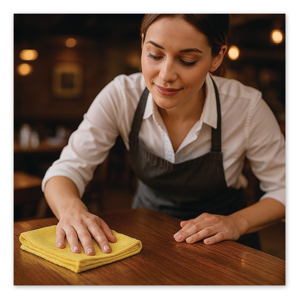 Boardwalk 16YELCLOTHV2 16″ x 16″ Microfiber Cleaning Cloths – Yellow (24/PK) New