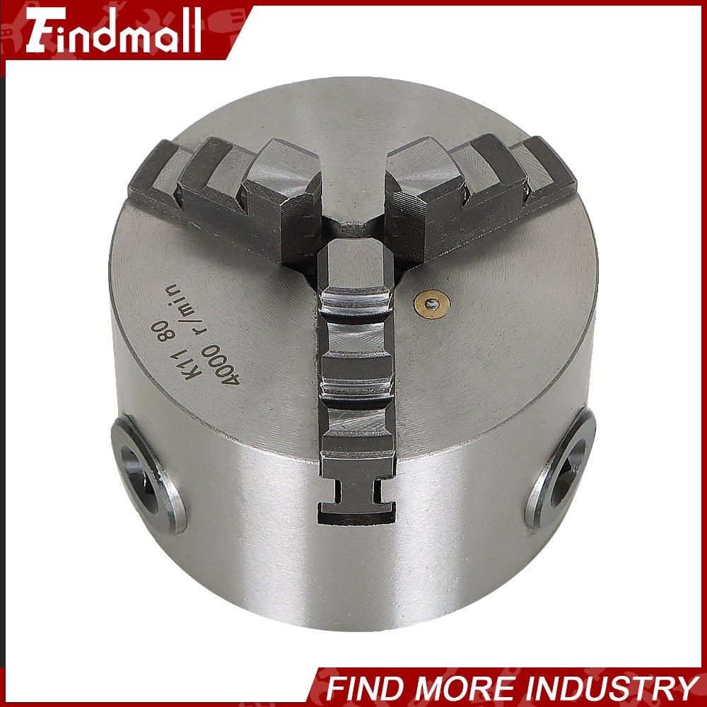 K11 80 Self-centering Lathe Drilling Part 80mm 3 Jaw Lathe Chuck Manual Chuck 3″