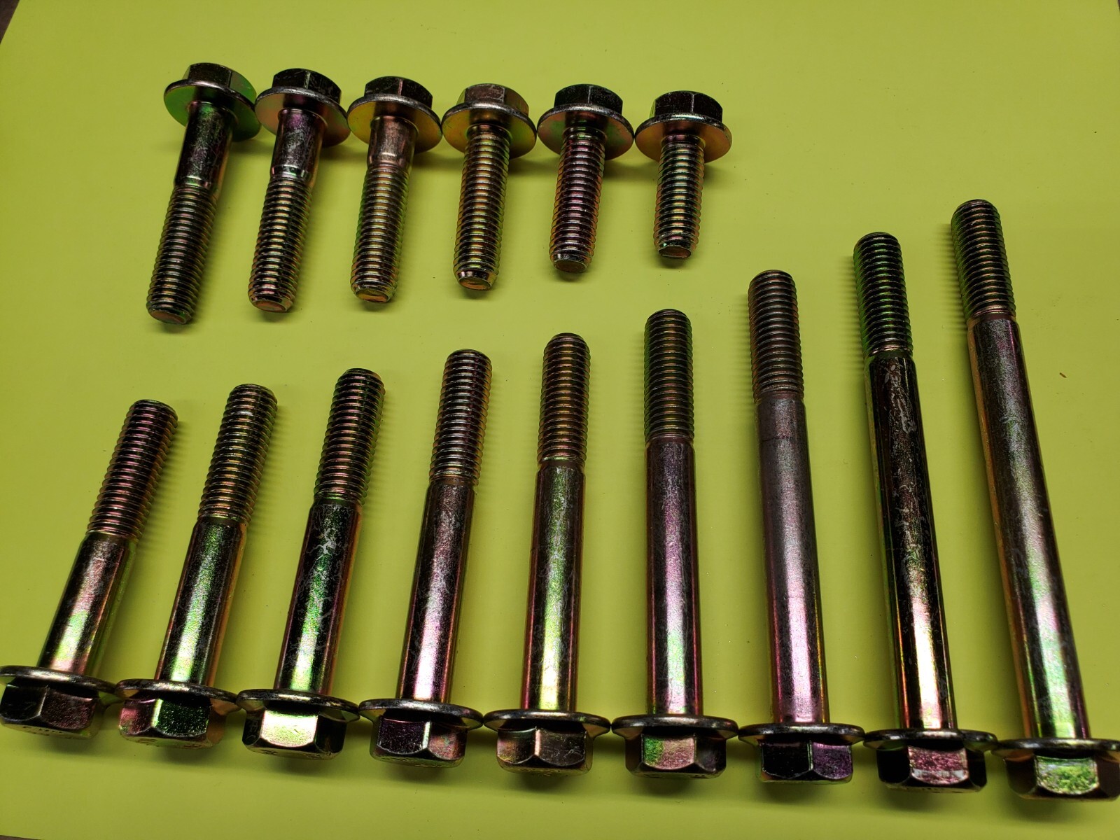 M10-1.5 x (CHOOSE LENGTH & QUANTITY) Grade 10.9 Metric Flange Bolts Yellow Zinc
