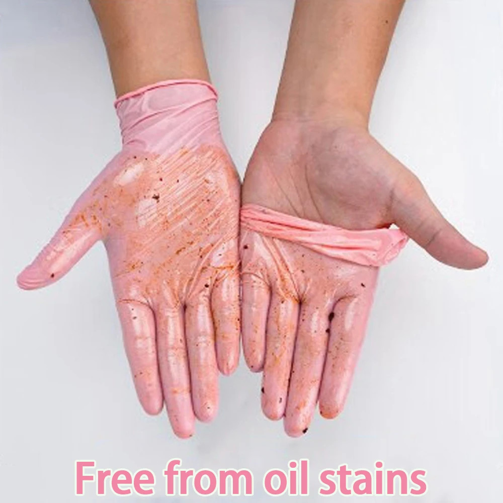 20/50/100/200/400/1000Pcs Pink Disposable Nitrile Cleaning Gloves, Suitable for