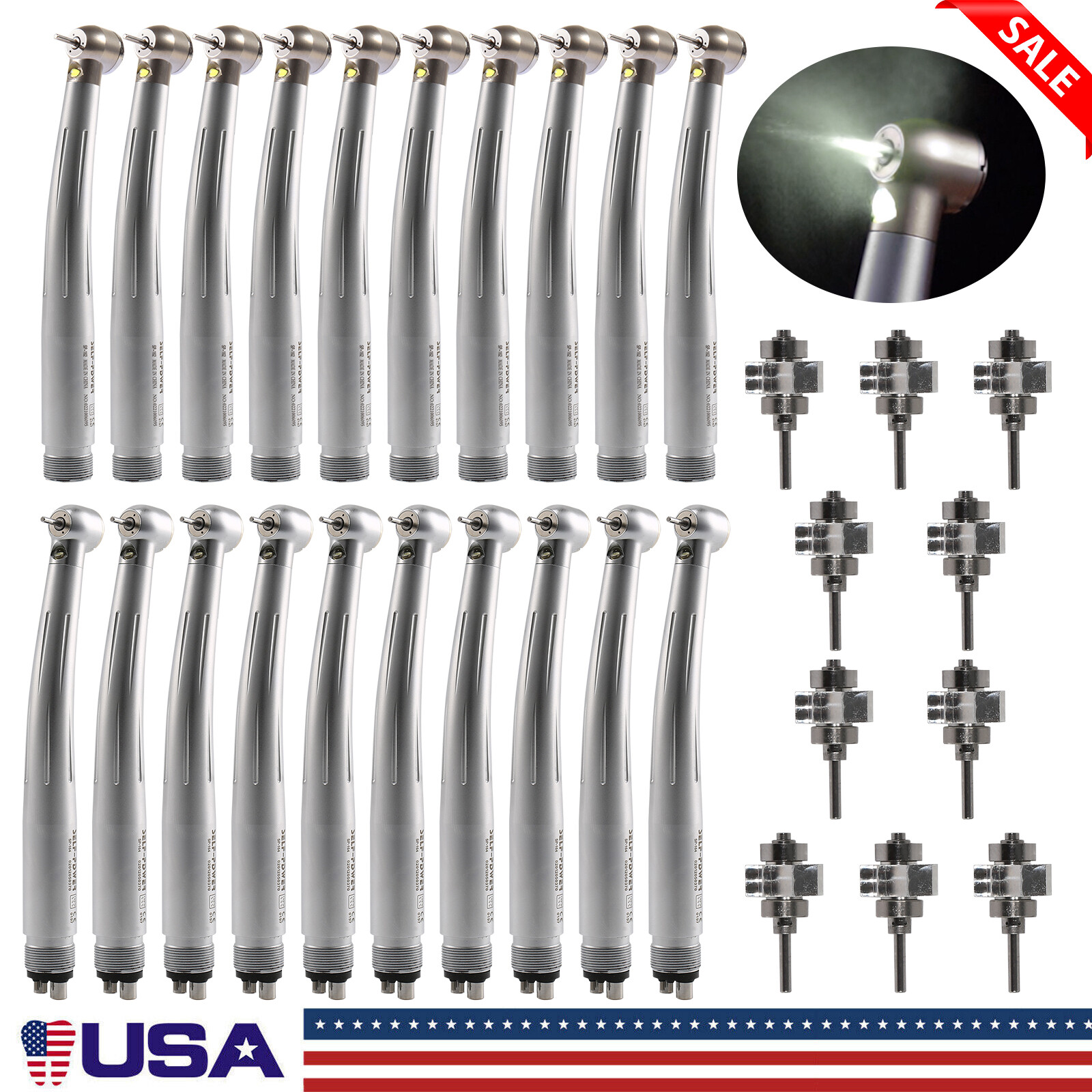 1-10 Turbina LED 2/4 orificios con pieza mano de alta velocidad dental NSK Style