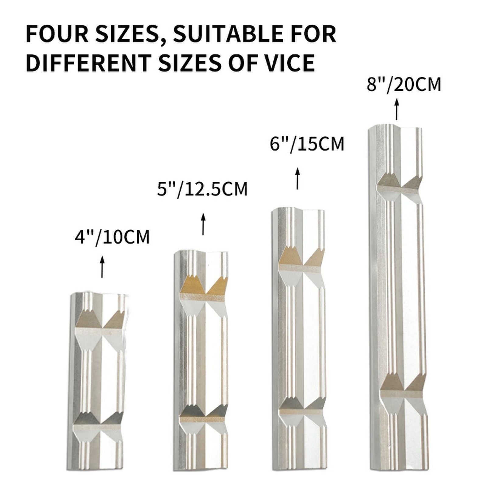 2X Magnetic 4″ /5″ /6″ /8″ Aluminum Vise Jaws V-type Soft Rubber Pads Covers