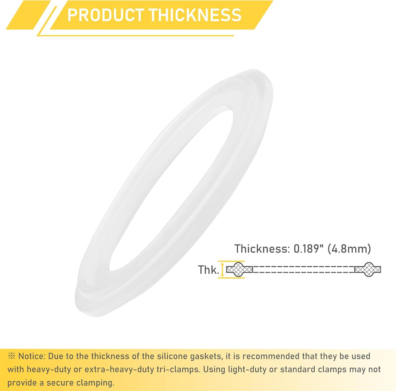 50PCS 1.5 Inch Tri Clamp Silicone Gaskets for 1.5″ Sanitary Tri-Clamp Fittings O