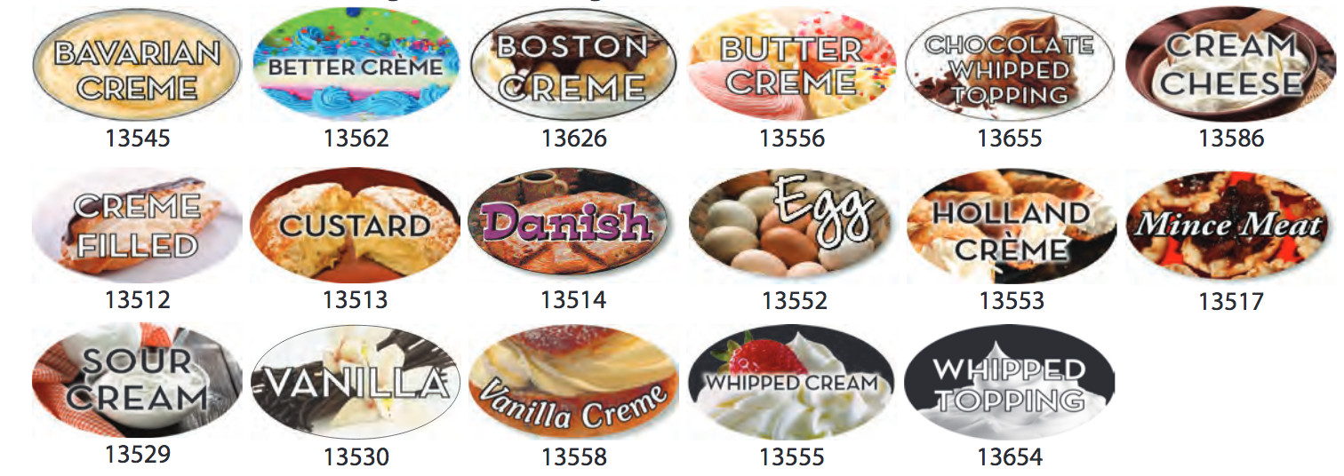 Food Flavor Labels 1.25″ x 2″ 500 labels per roll Stickers- Large Variety to Buy