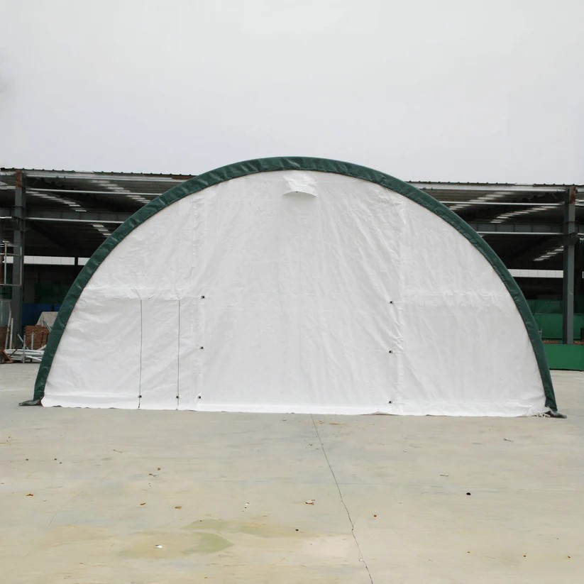 W30’xL85’xH15′ Single Truss Arch Storage Shelter 22ozPVC Canvas Building Shelter