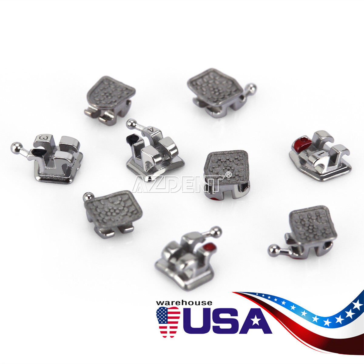 AZDENT Dental Orthodontic Brackets Mini Roth.022 3 4 5 Hk Mim Whole Casting