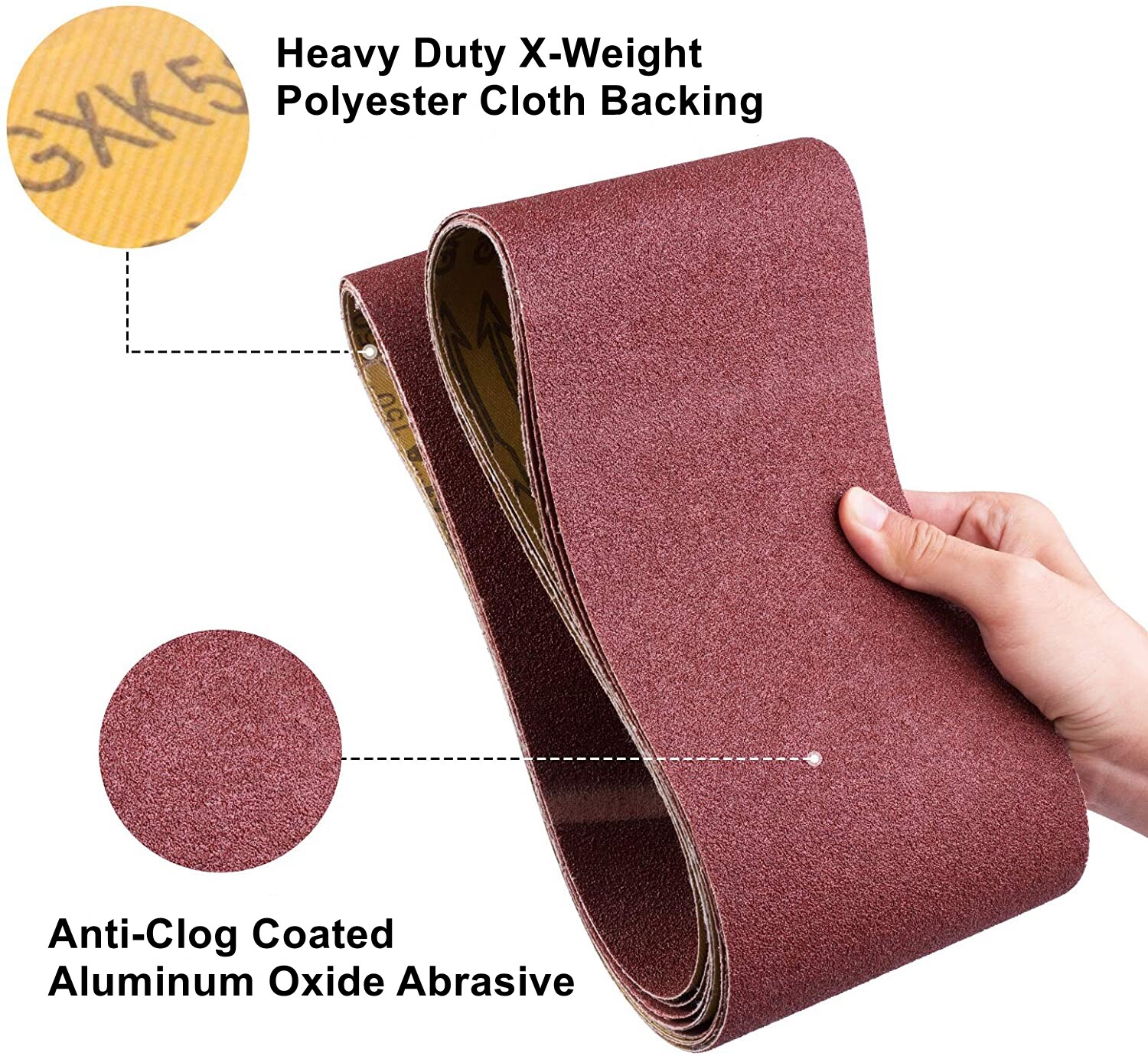6 PACK 6×48 inch Sanding Belts 60 80 120 150 240 400 Grit Belt Sander Sandpaper
