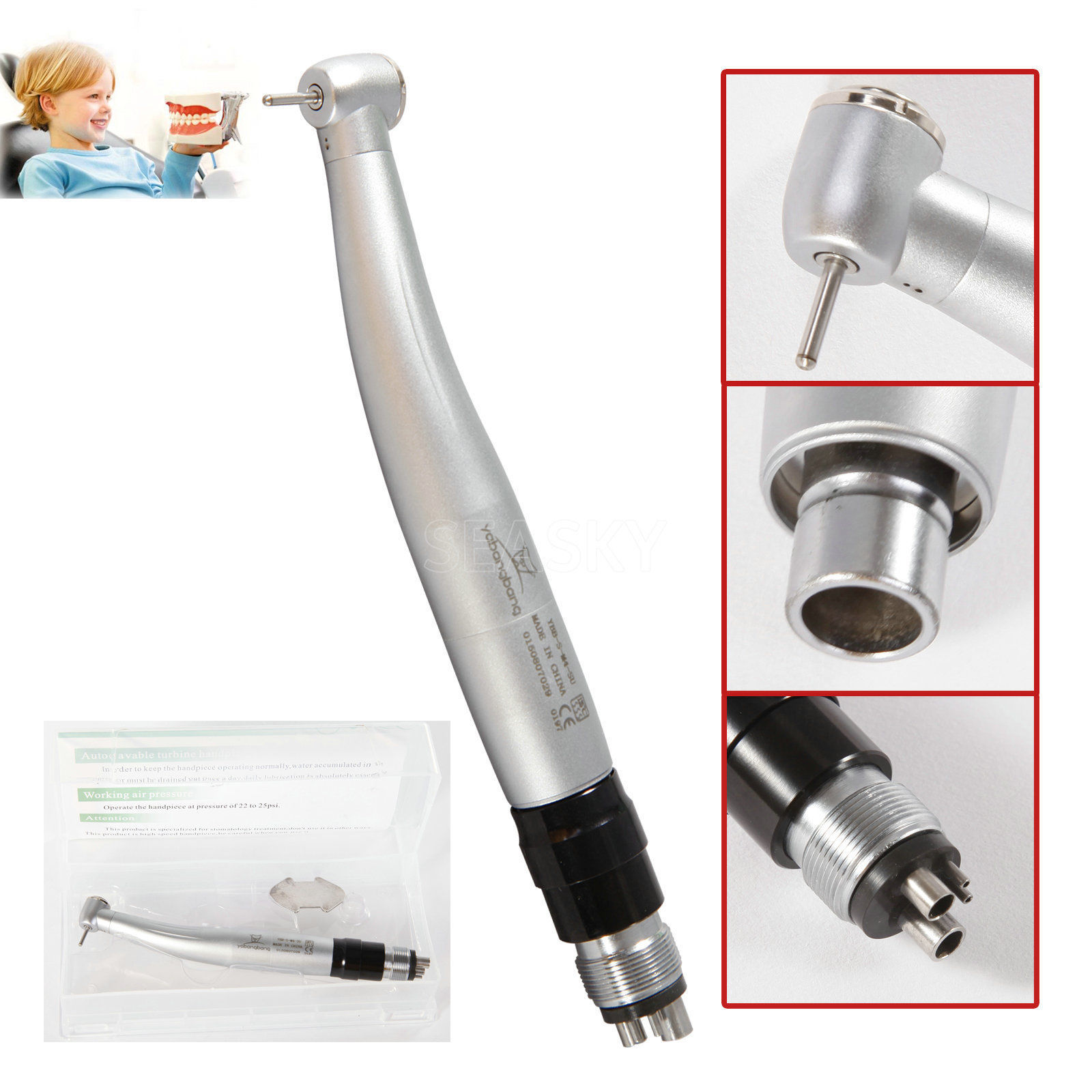 10X NSK Style Dental High Speed Handpiece Standard Head w/ Quick Coupler 4 H US