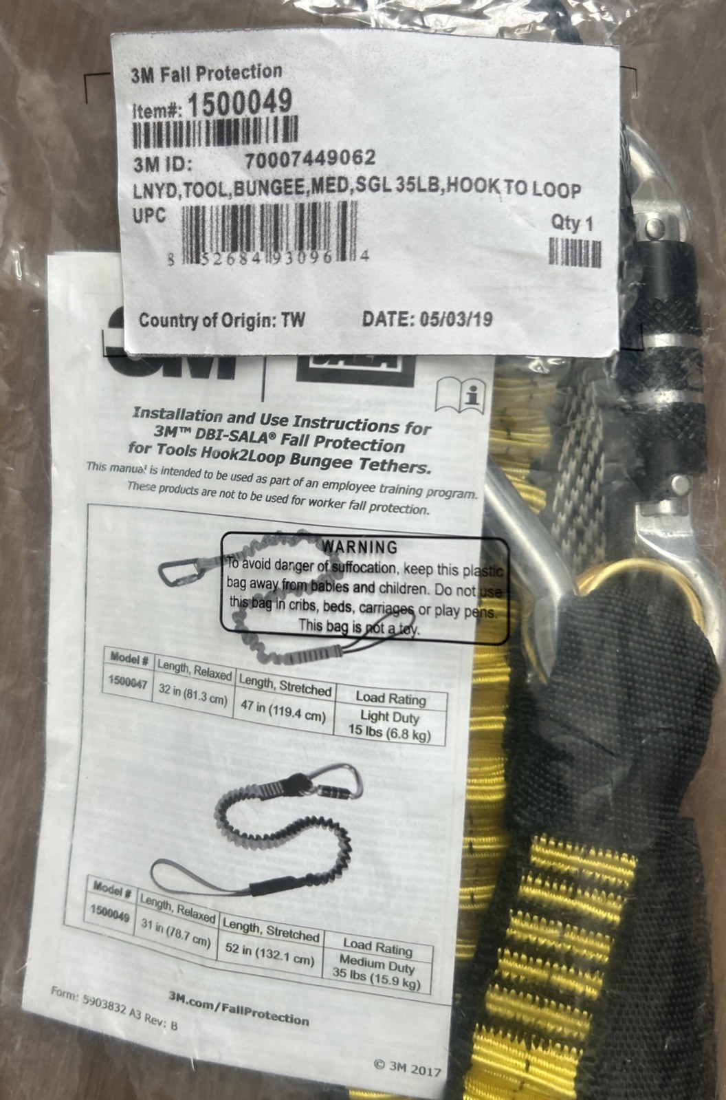 3M TOOL LANYARD 1500049 (X 3) PERFECT COND. 1 IS IN ORIG. BAG 2 IN OPEN BOX .
