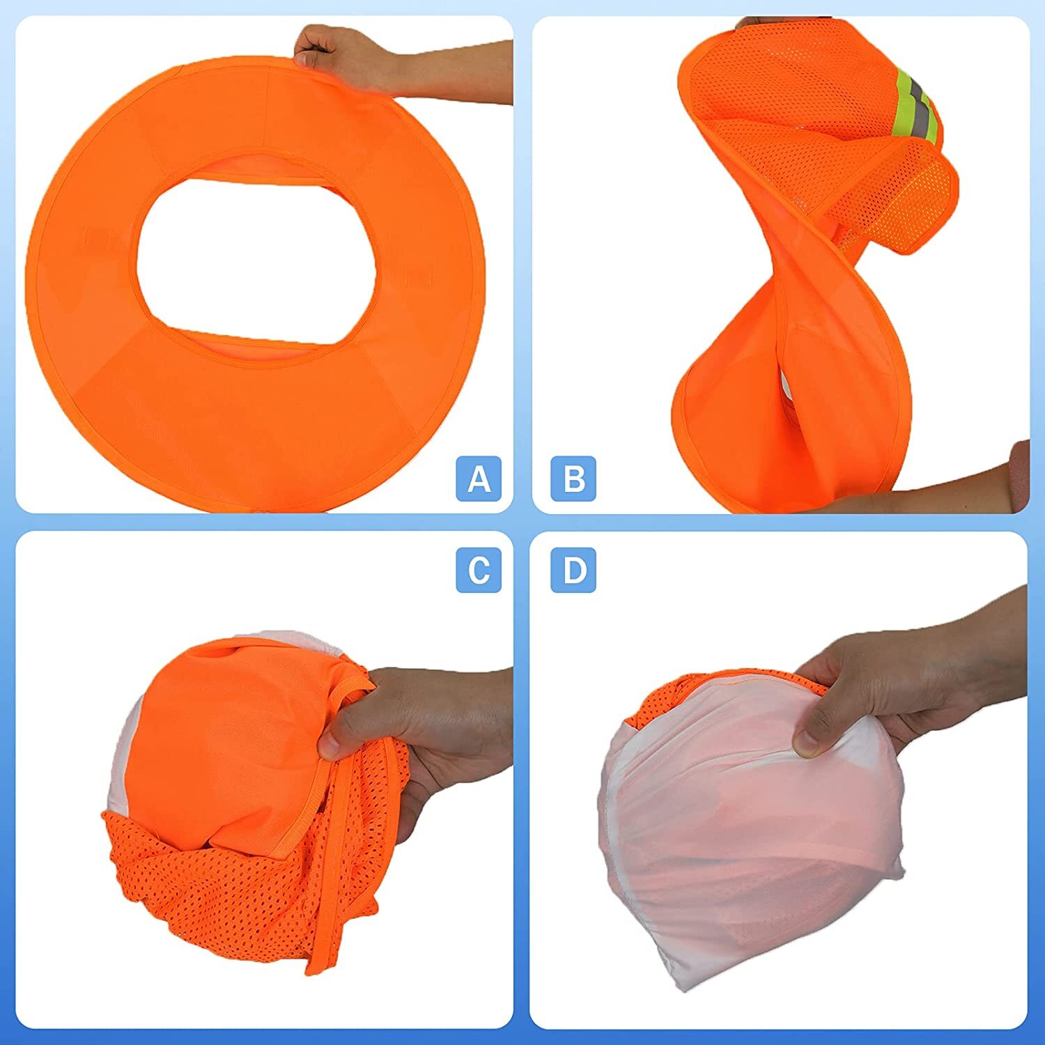 Orange Hard Hat Sunshield Upgrade Full Brim Neck Sunshade