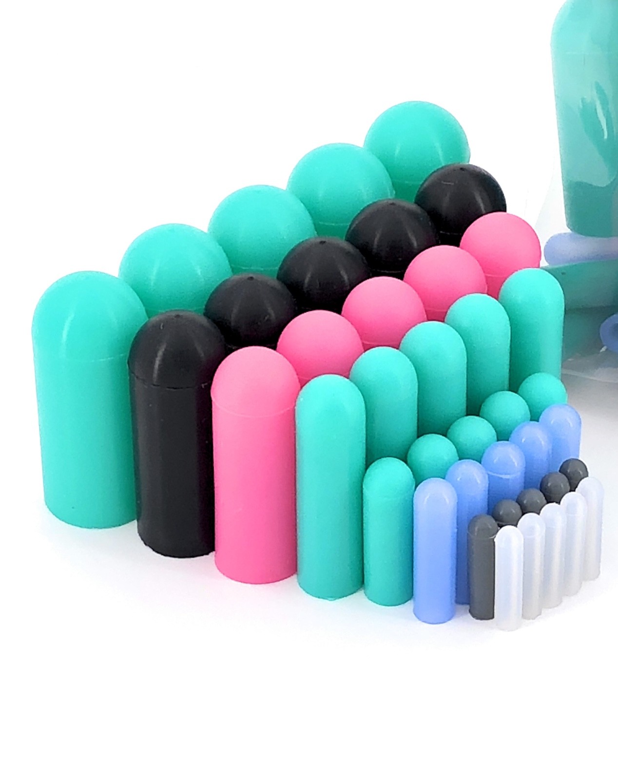 40 Piece High Temp Silicone Rubber Cap Kit – Powder Coating, Cerakote, Vacuum