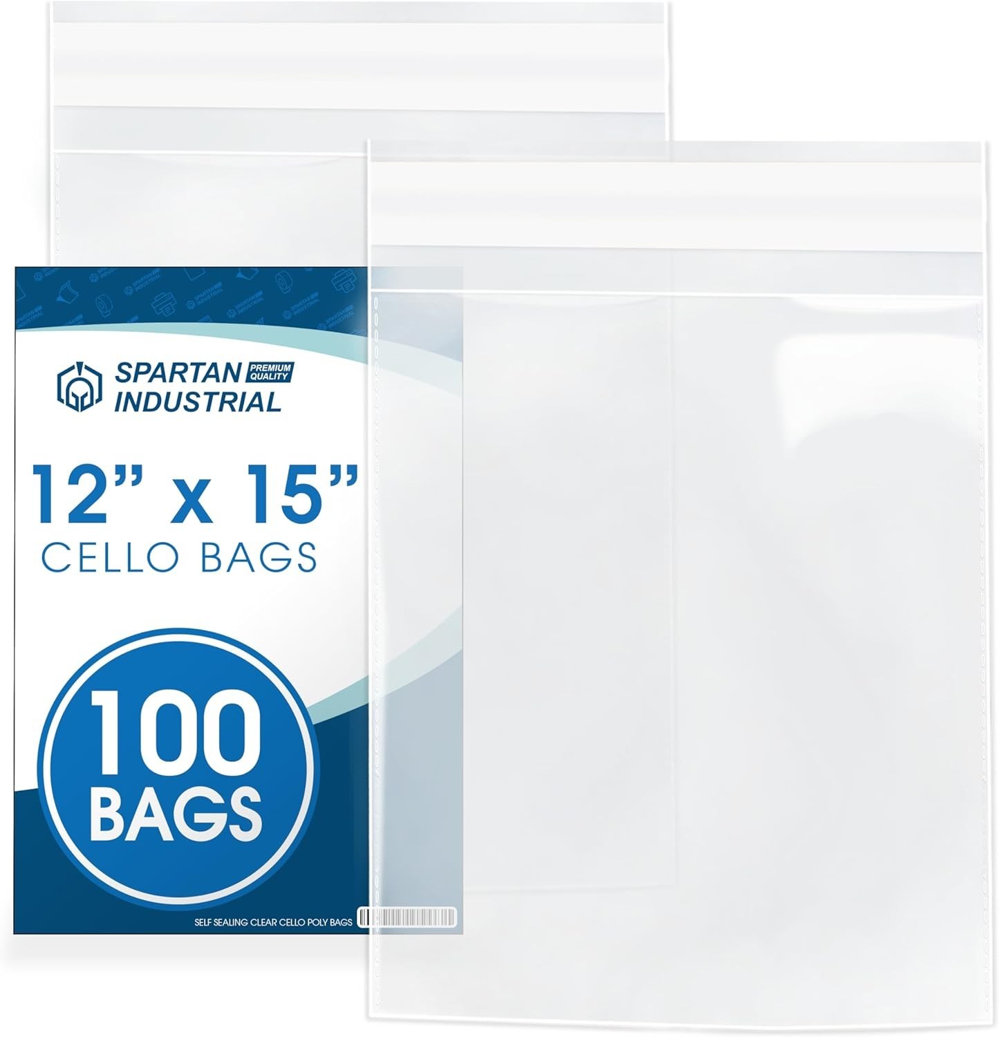 12″ X 15″ Self-Sealing Cellophane Bags 100 Count Clear Poly Packaging for Clo…