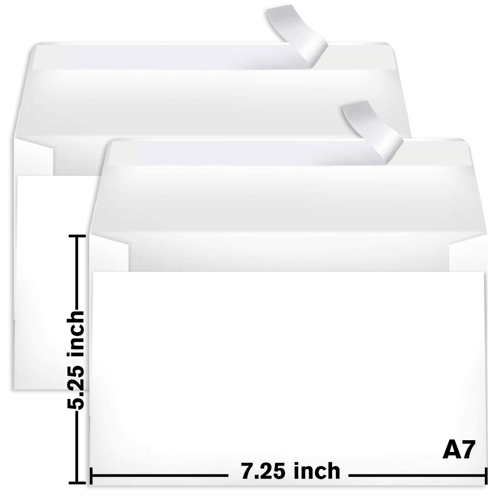 100 Blank White Invitation Envelopes 5.25″x7.25″ A7 for Wedding Card Self Seal