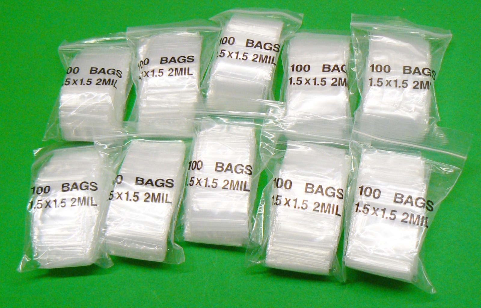 1-1/2″ Clear Reclosable Bags Poly 2mil Square Baggies 1.5″ x 1.5″ Top Lock 1000