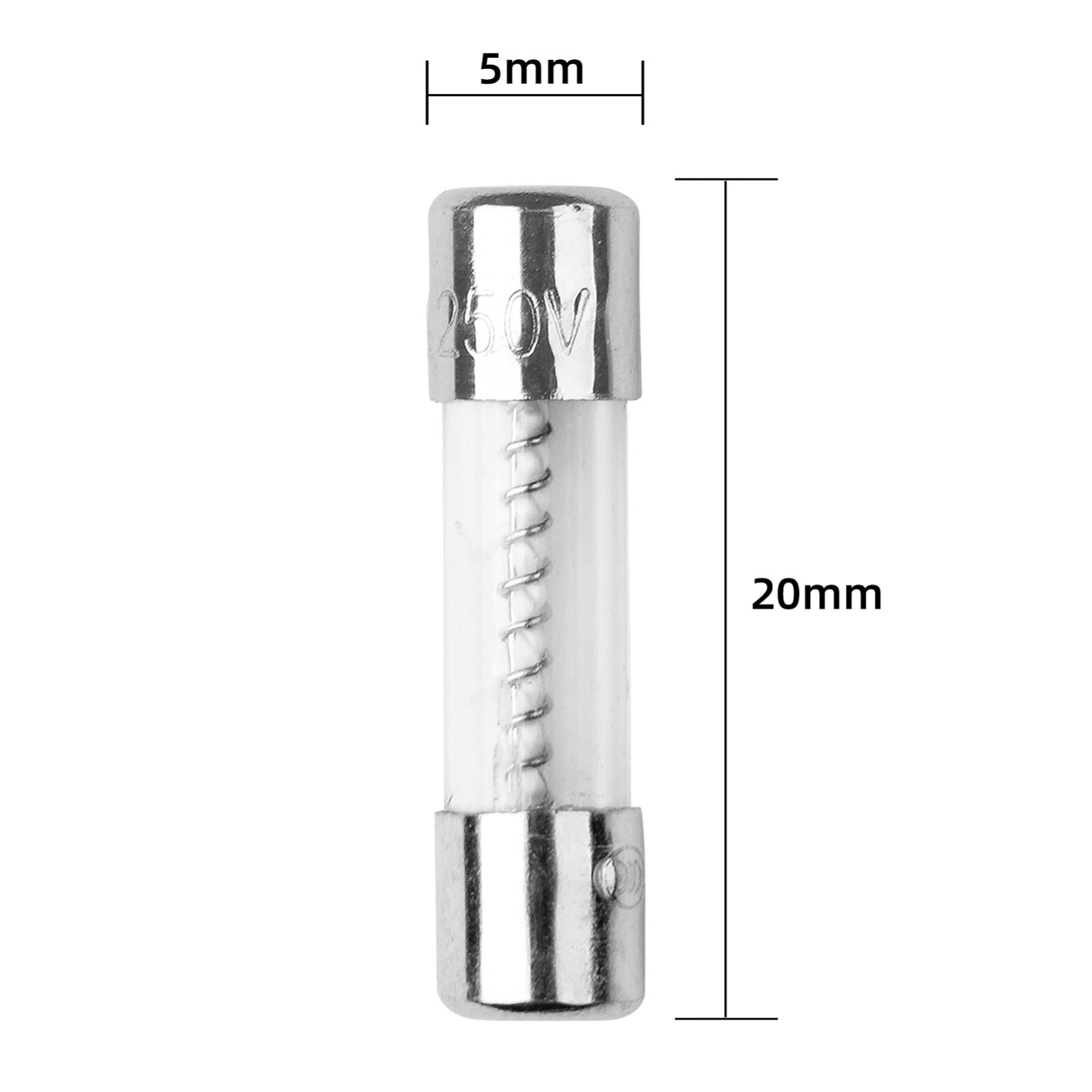 10Pcs 0.5A 250V SLOW Blow Glass Fuse 5X20mm T0.5AL250V Time-Delay T0.5AL
