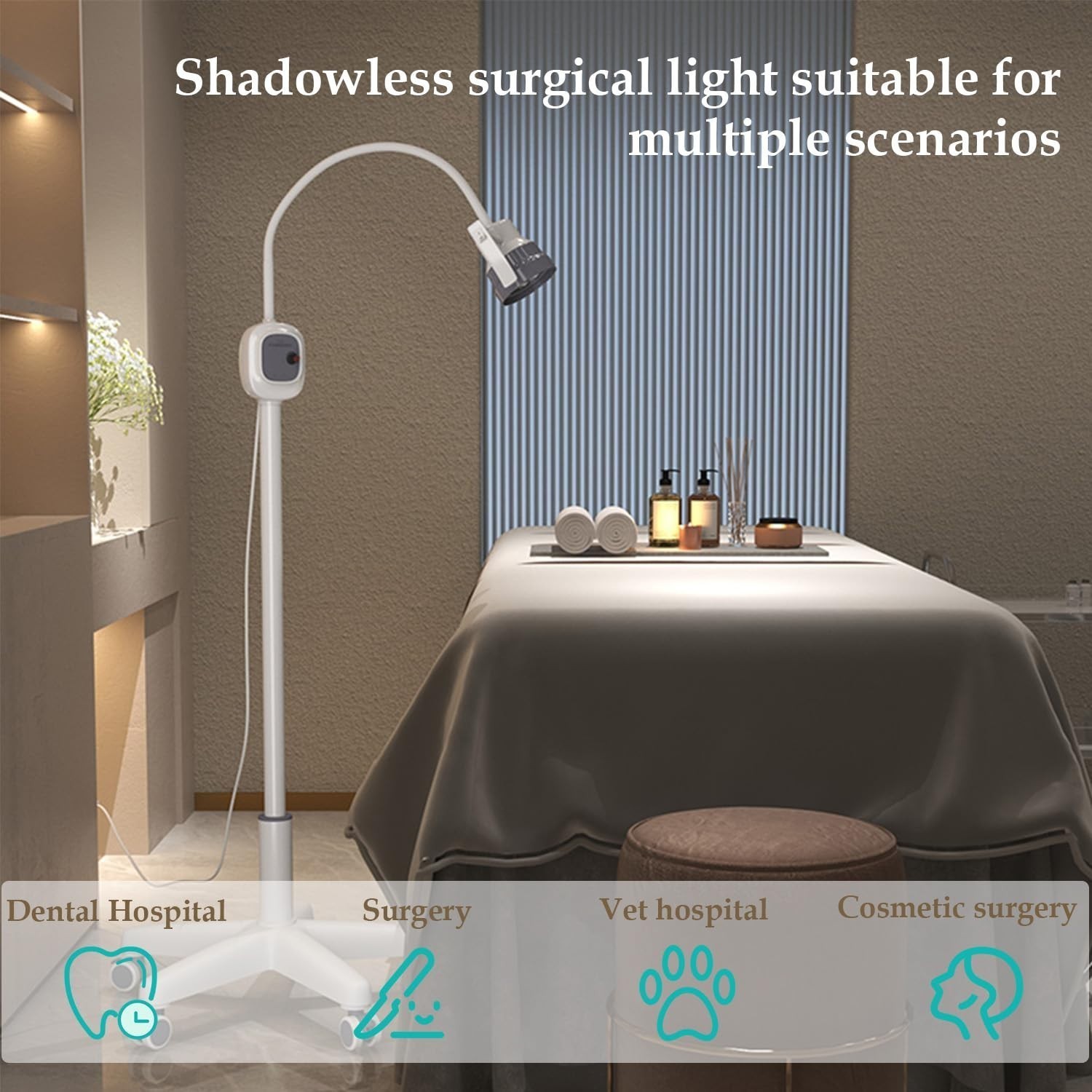 12W Dental Shadowless Operation Lamp 7 LED Surgical Exam Light Stepless Dimming
