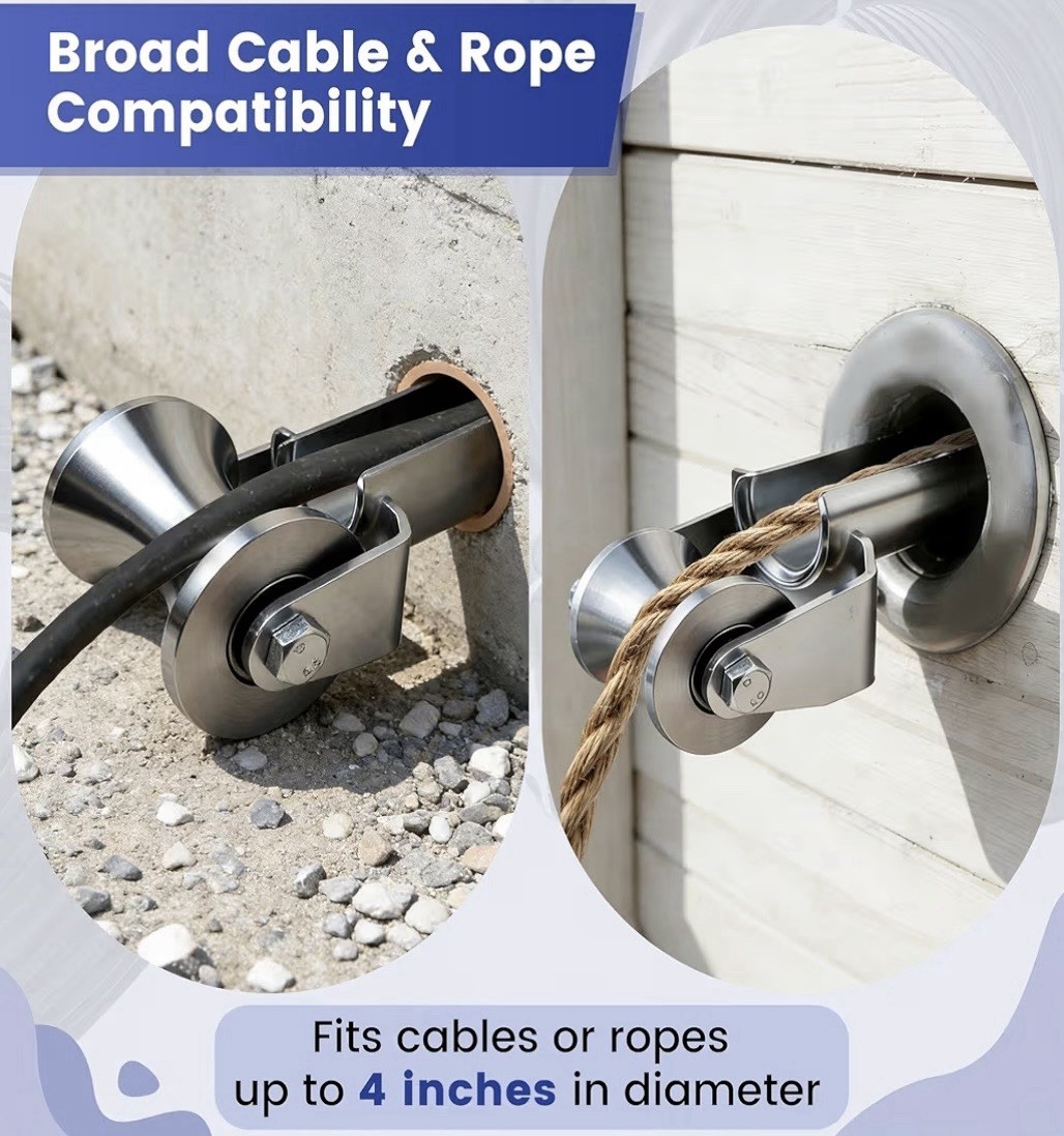 H-437 Heavy-Duty Cable Puller Sheave Steel Roller Guide 4 in Capacity
