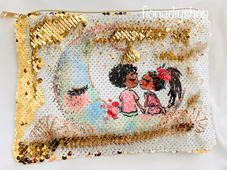 100% polyester sublimation blank sequin cosmetic bag handmade 9×6 inches bulk 3