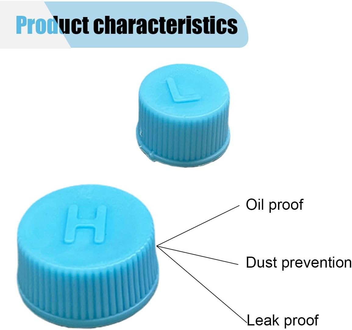 R134a AC Port Caps Leakproof High Low 2PCS