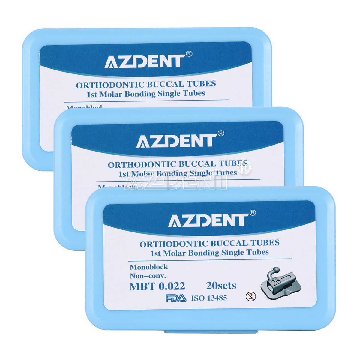 Dental Bondable Monoblock Non-Convertible Single MBT 0.022 Buccal Tub 1st Molar