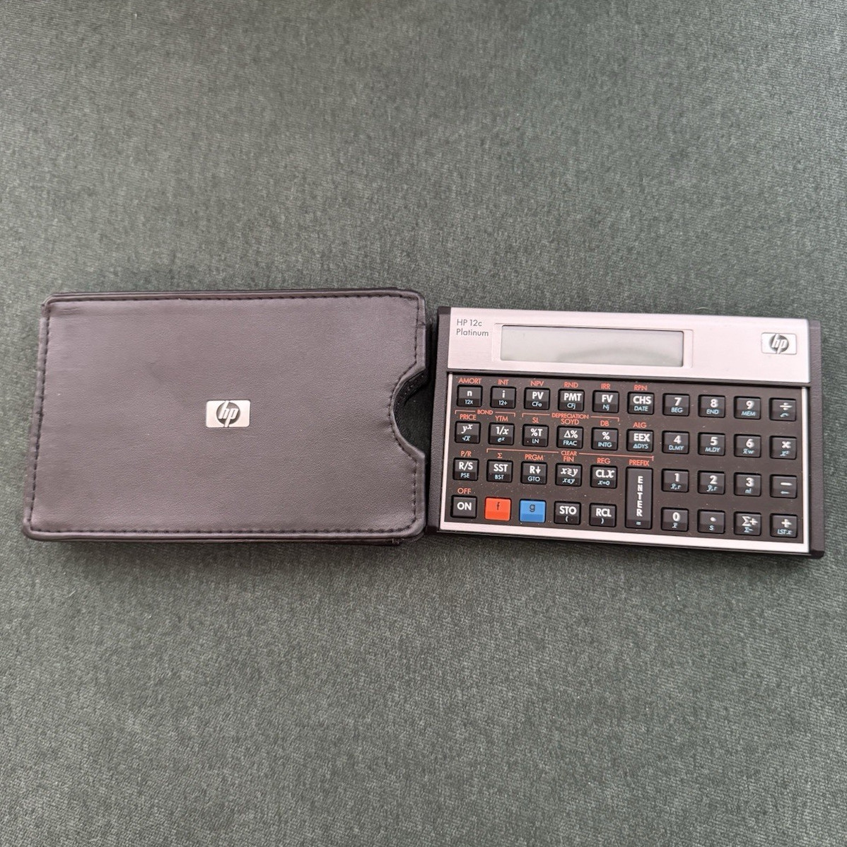 HP 12c Platinum Financial Pocket Calculator LCD Display Battery w/ Slip Case