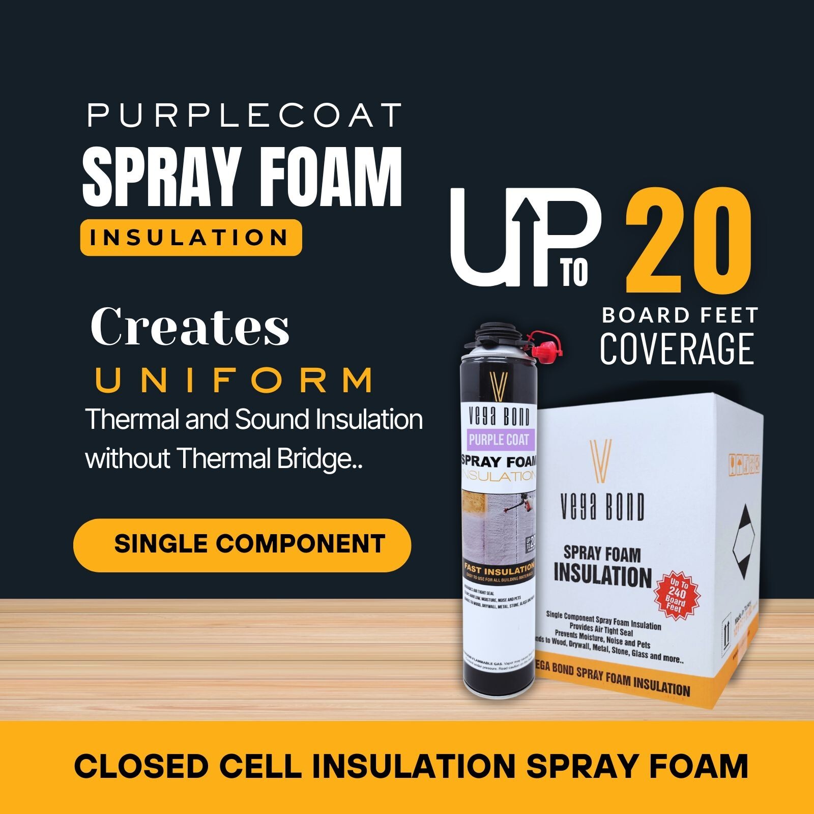 Vega Bond Purplecoat Single Component Spray Foam Insulation 18-Packs Set-360BF