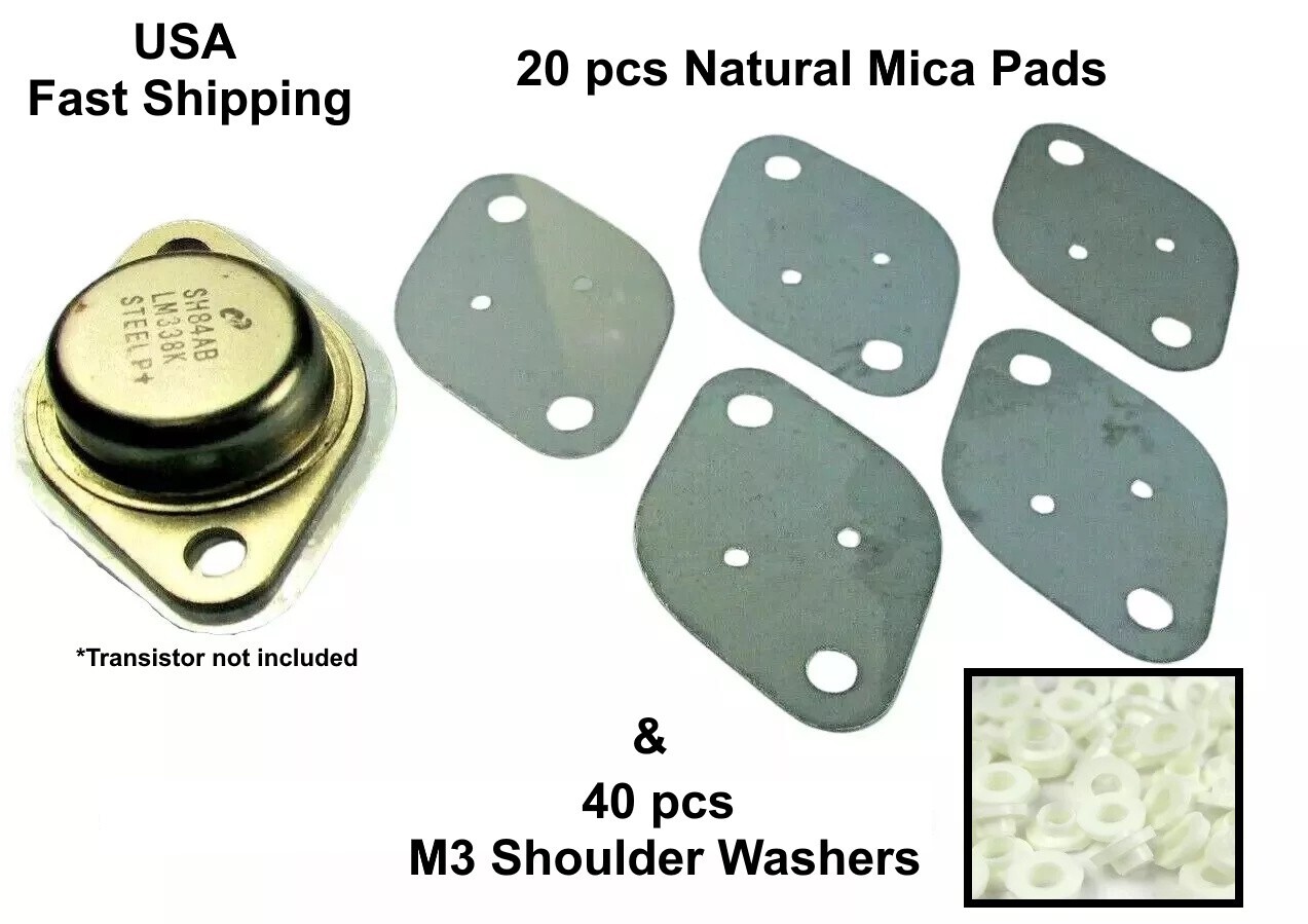 20 pcs TO-3 Mica Thermal Insulators for Transistors, Heat Sinks, Free Shipping