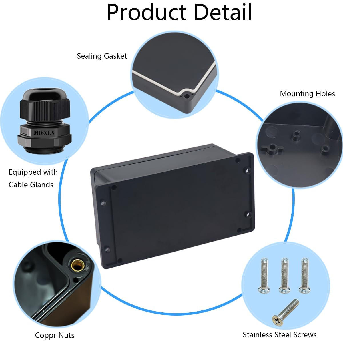 IP65 Waterproof Electrical Junction Box ABS Plastic Project Enclosure 200x120mm