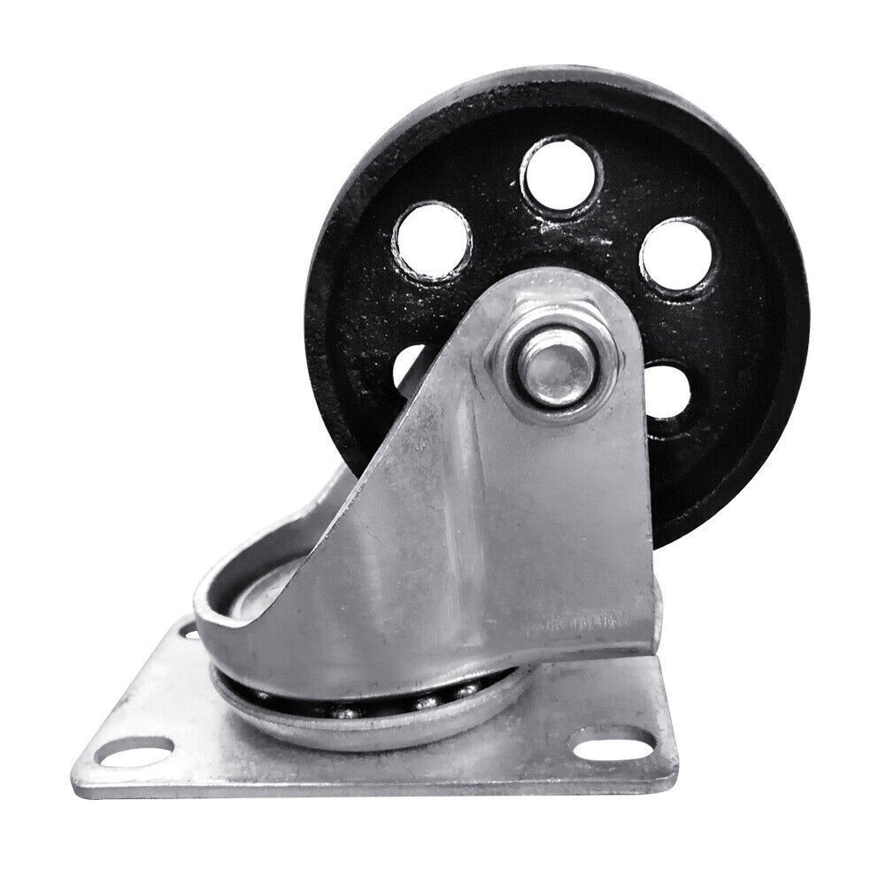4PCS Heavy Duty Caster 3″ Cast Iron Swivel Wheels Plate Caster 1760Lb Capacity