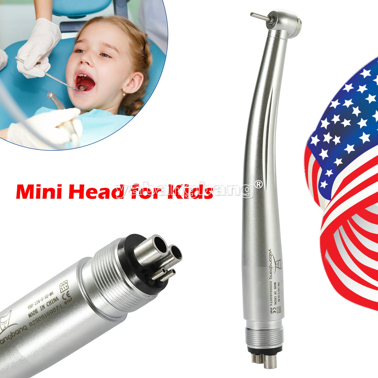 Mini Small Head Dental High Speed Handpiece Push Pediatric Kid NSK STYLE 4HOLE