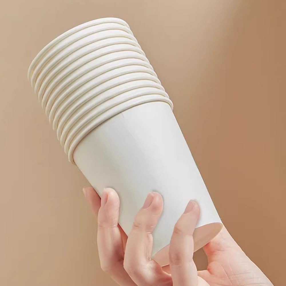 100 Count 12 Oz Paper Cups, Hot Paper Coffee Cups 12 Oz, Leak-Proof Disposable C