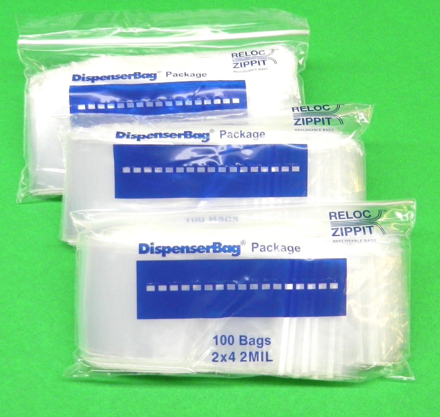 Reloc Zippit 2″ x 4″ Clear 2mil Reclosable 300 Pcs Resealable Bags Baggies 2×4