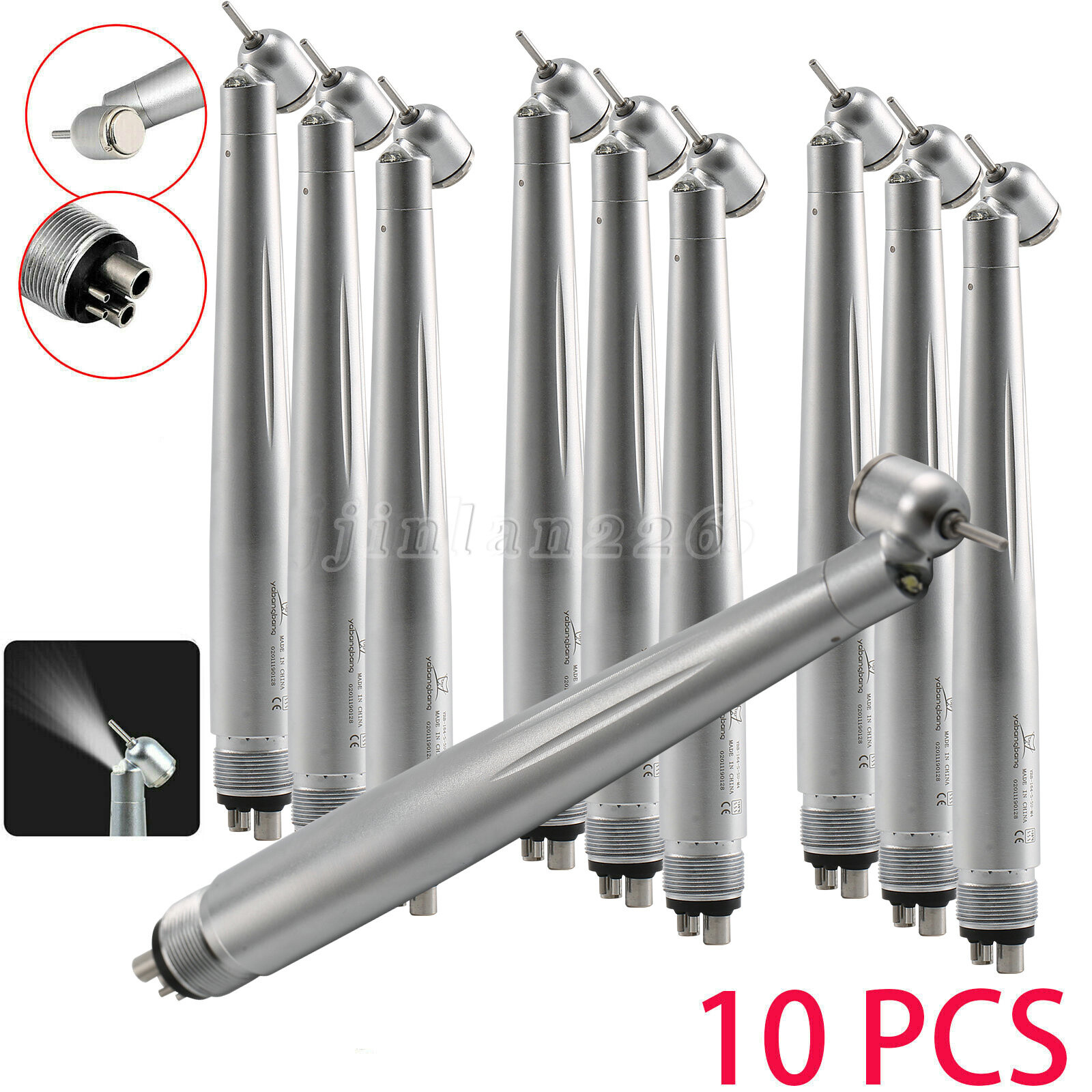 NSK Ti-Max X450 M4 Surgical 45° LED Speed Handpiece Dental Single Water Jet 18W