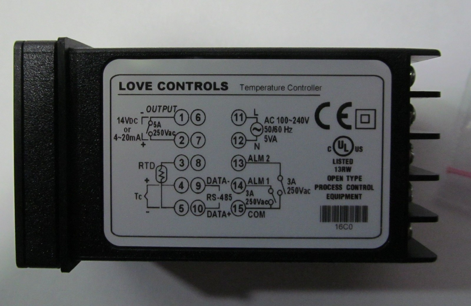 NEW DWYER LOVE CONTROLS 16C-3 1/16 DIN TEMPERATURE CONTROLLER RELAY OUTPUT