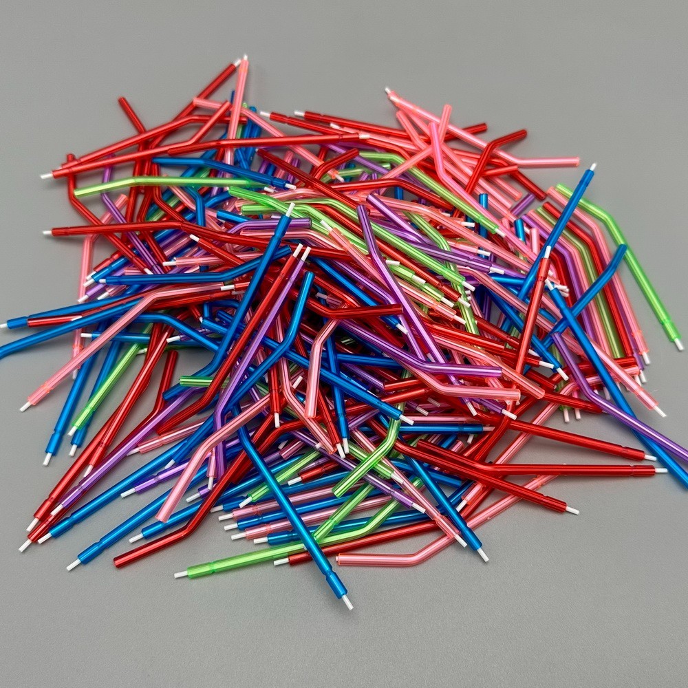 Dental Air Water Syringe Disposable Spray Tips Triple Nozzles Tubes Mixed Color