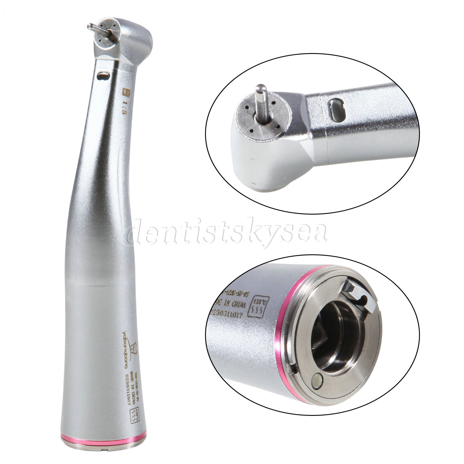 5 Dental LED 1:5 Handpiece push button Contra Angle For KAVO NSK Electric Motor