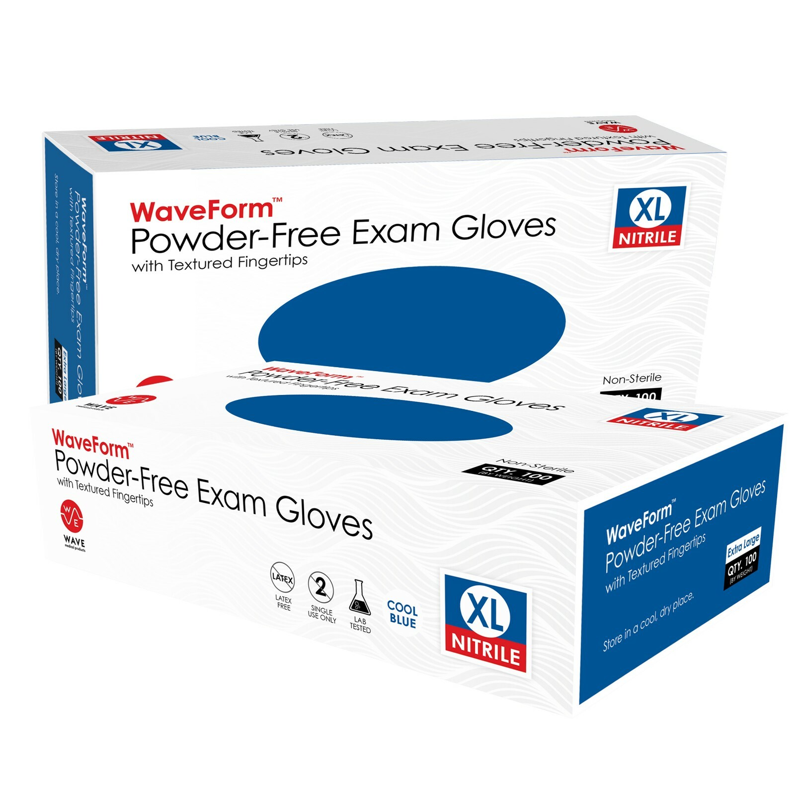 1000 Blue Nitrile Exam Medical Gloves 4 Mil, Latex & Powder Free 10 Boxes of 100