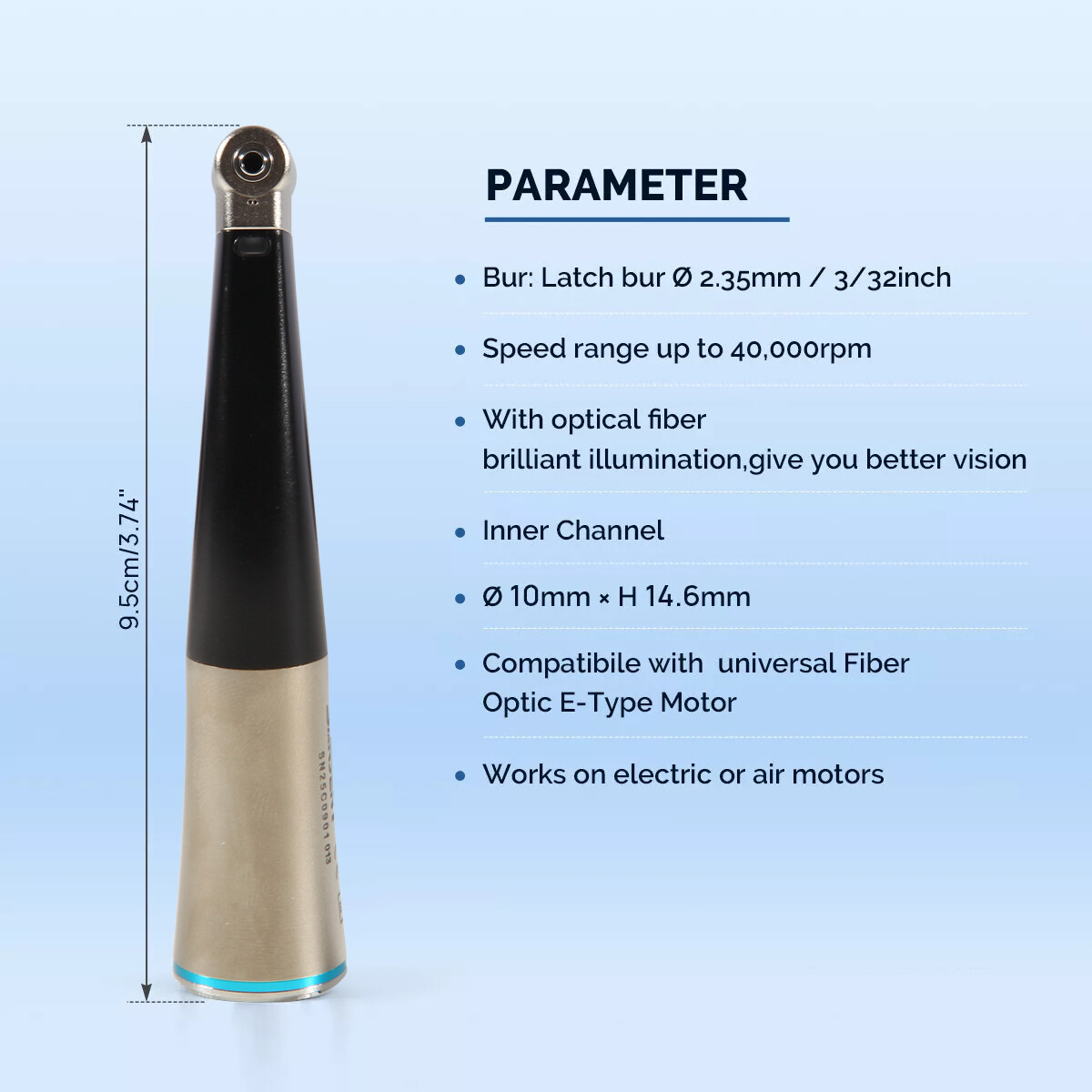 1-5*NSK Style Dental Fiber Optic 1:1 Contra Angle Handpiece Inner Push E-Type ty