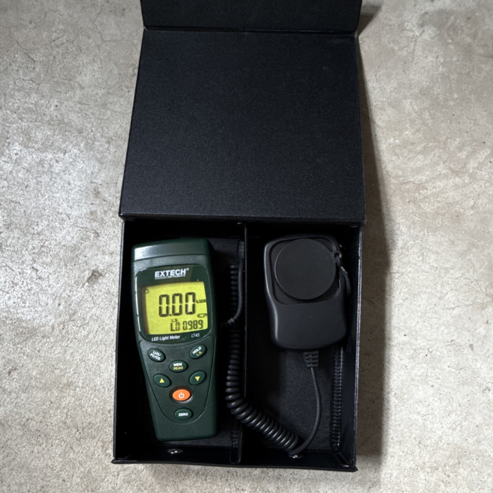 Extech LT45 LED Light Meter Lux FC Measurement Instrument with Sensor