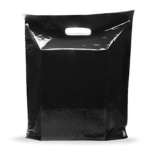 Black Merchandise Plastic Shopping Bags – 100 Pack 9″ x 12″ with 1.5 mil Thic…