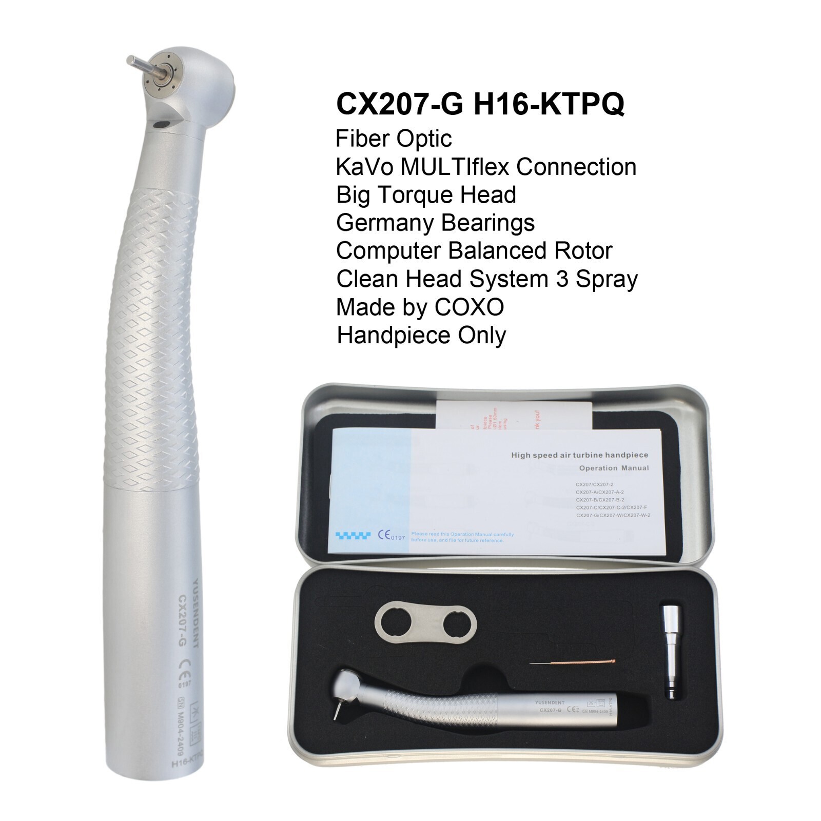 COXO Dental Handpiece Fiber Optic High Speed Turbine CX207-G KaVo MULTIflex LED
