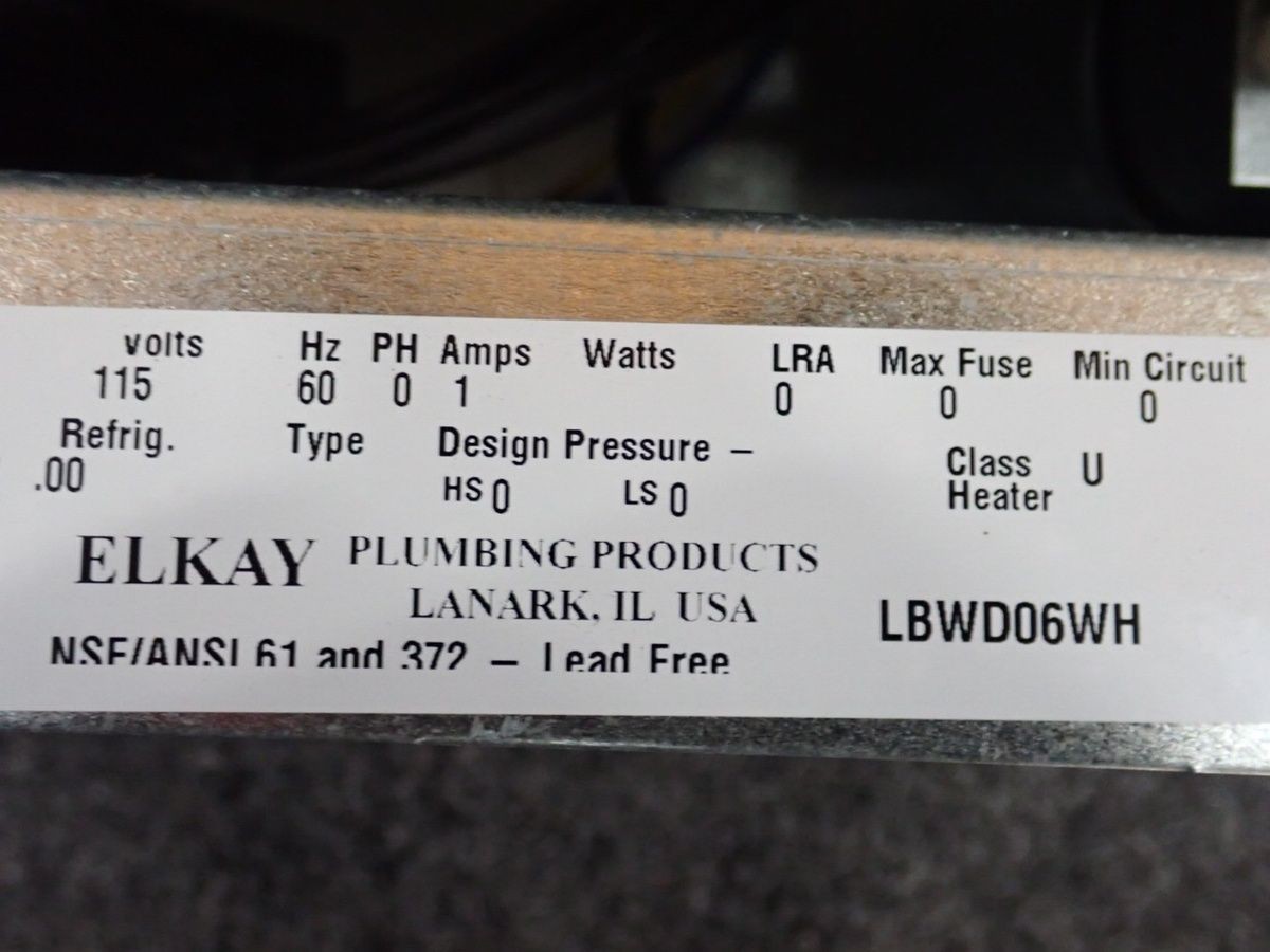 ELKAY LBWD06WH Recessed Refrigerated Bottle Filling Station Only, No Box