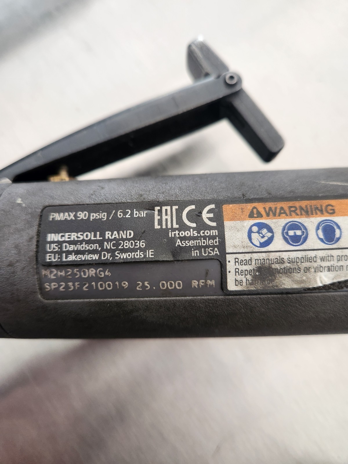 Ingersoll Rand M2H250RG4 Pneumatic Grinder 25,000 RPM H24250RG4 SP23F10019