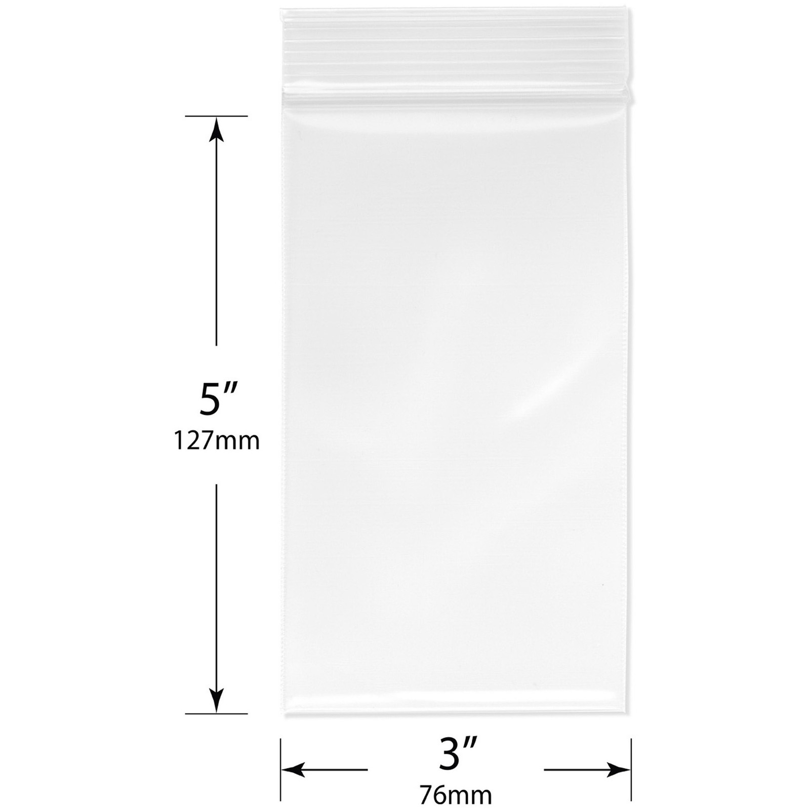 Plymor 3″ x 5″, 6 Mil Industrial Duty Zipper Reclosable Plastic Bags