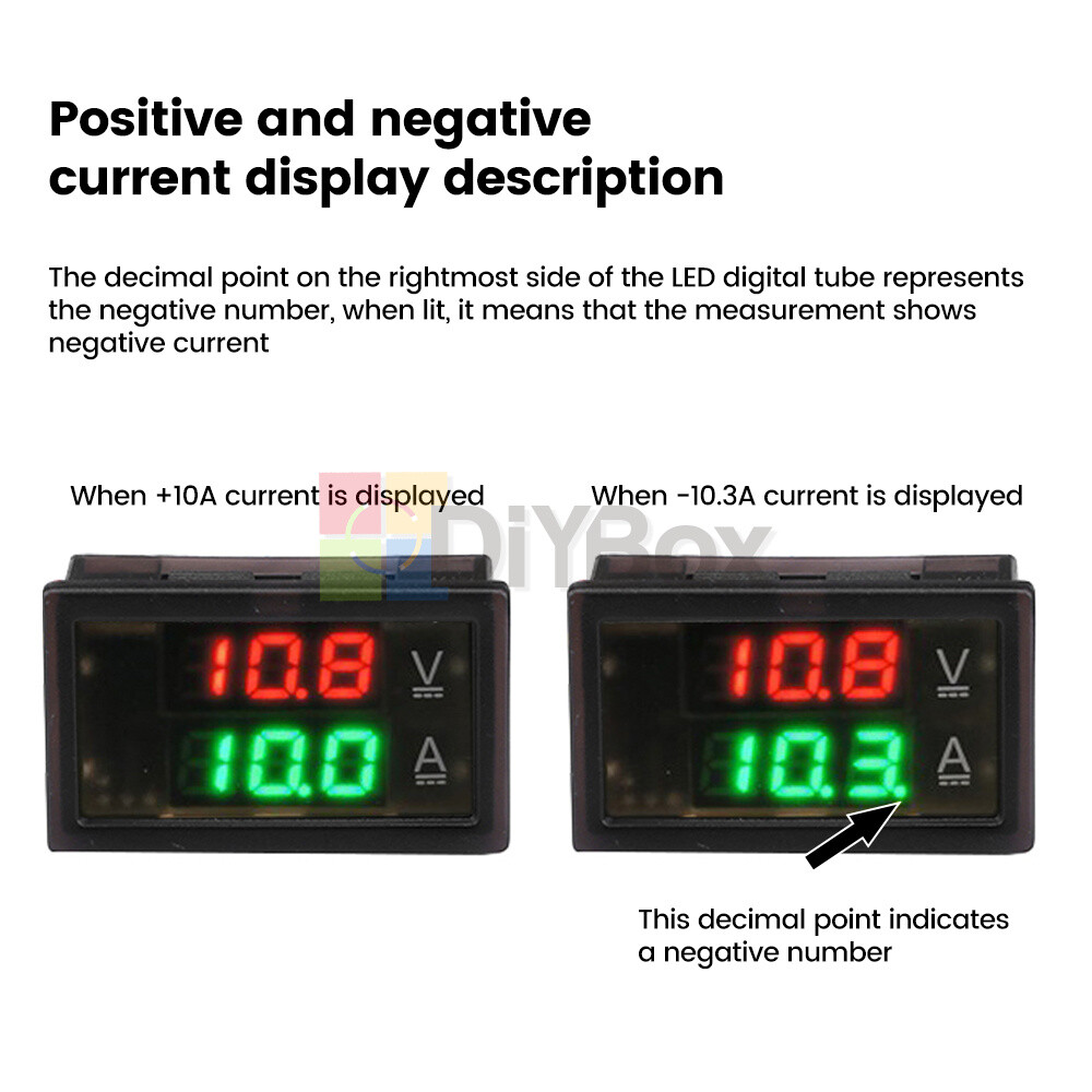DC0-300V 50/100/200/400A Digital Current Voltage Meter Hall Ammeter Voltmeter